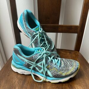 ASICS Women's Teal and Gray Athletic Shoes- Kayano Gel Dynamic Duomax Size 10